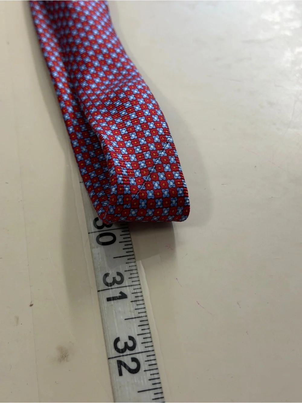 Brooks Brothers Red Tie with Light Blue Micro-Check